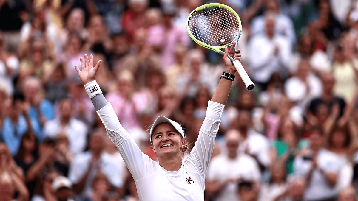 Barbora Krejcikova celebrates her victory